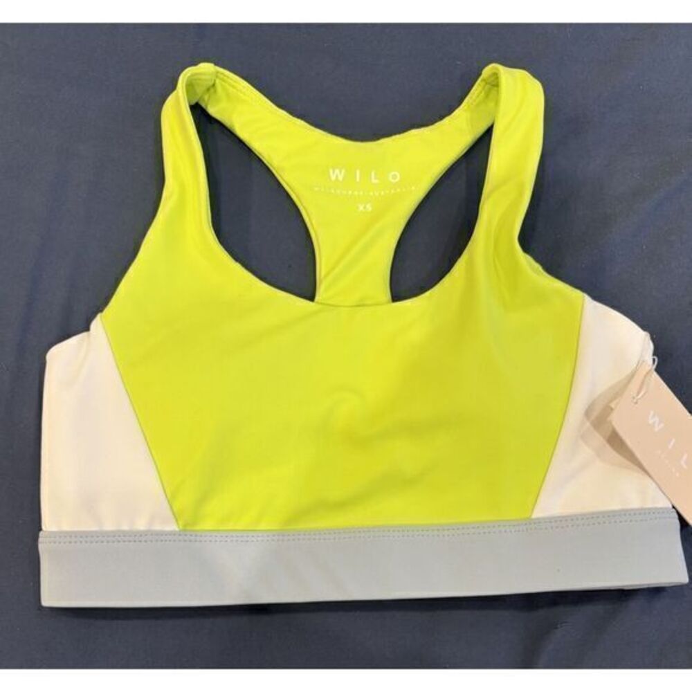 Anthropologie WILO Yellow and White Sports‎ Bra size XS
